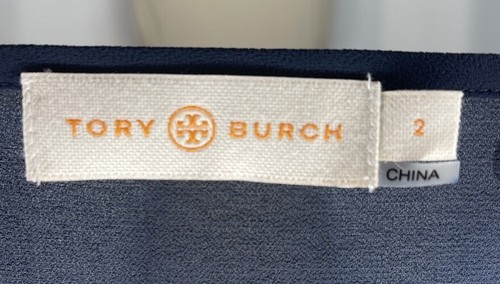 TORY BURCH WOMEN'S SLIP DRESS SLEVELESS ADJUSTABLE STRAPS BLUE SIZE 2 - Picture 4 of 5