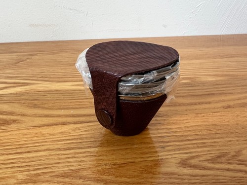 Stunning Purdey 4 Shooting Toddy / Stirrup Cups In Chequered Leather Case BNWOT - Picture 2 of 7