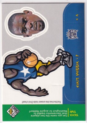 1998 UD Choice #23 Chris Webber Mini Bobbing Heads Excellent