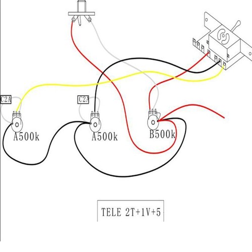 1Pc 5-Way Switch Guitar 500k Pots Knobs Wiring Harness Pickup Strat Stratocaster - Picture 9 of 9