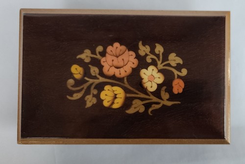 Intarsitalia Made Italy Wood Floral Flowers Inlay Jewelry Trinket Box Keepsake - Picture 4 of 16