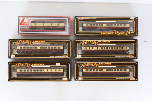 Mainline Lima 37-111 37-112 EM Gauge Selection of 57' Crimson/Cream Coaches x 6