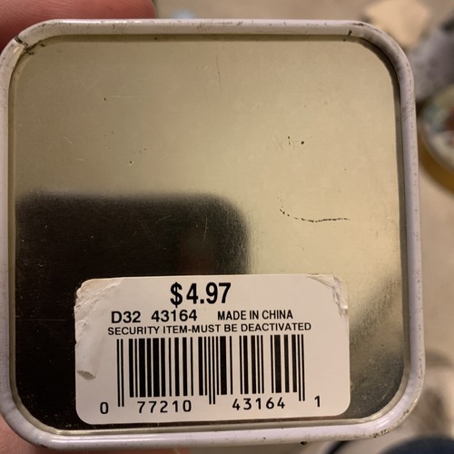 Cherub Angel Lithograph Metal Tin Can Container - Picture 3 of 3