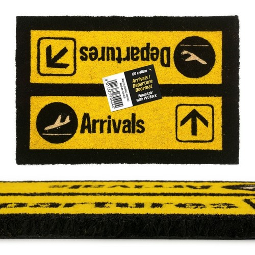 Arrivals & Departures Large Coir Front Door Mat Outdoor Indoor Mats Novelty Matt - Picture 4 of 4