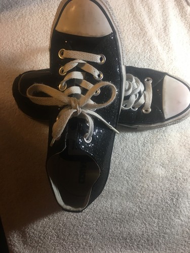 Converse All Star Damen 7 Black Sparkle, super Zustand, leichte Spuren auf Gummi - Bild 8 von 10