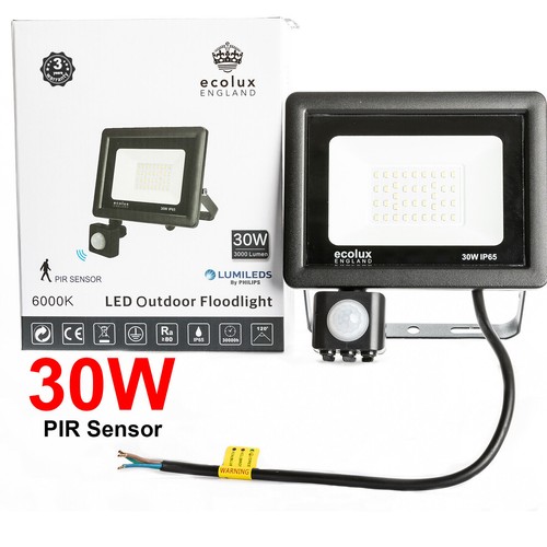 LED FLUTLICHT AUSSENSICHERHEITSLICHT FLUT GARTEN BEWEGUNGSSENSOR PIR LICHTER 100W - Bild 13 von 20
