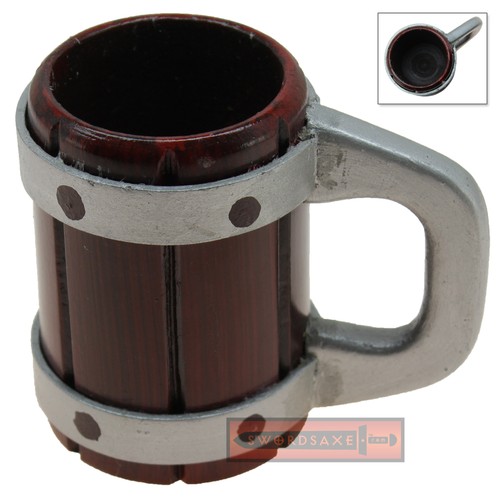 Small Medieval Tavern Tankard Beer Mug Hardwood Hand Carved Display Renaissance  - Picture 1 of 2