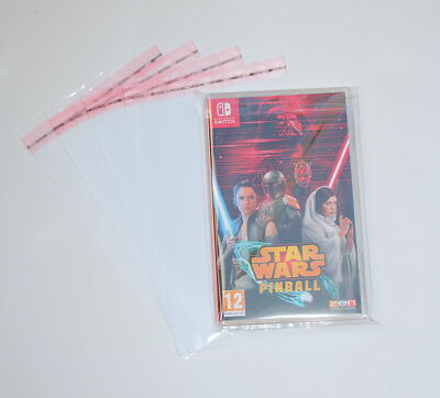 200 St.Schutzhüllen für Nintendo Switch Boxen, verschließbar, 120 x 175 mm, klar