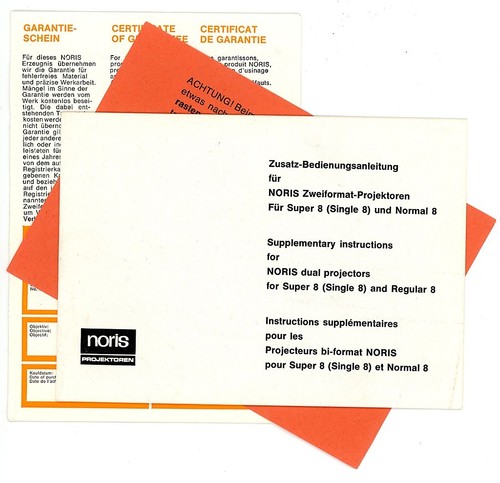 Zusatz-Bedienungsanleitung NORIS ZWEIFORMAT PROJEKTOREN Super & Normal 8 (Y42 - Bild 2 von 2