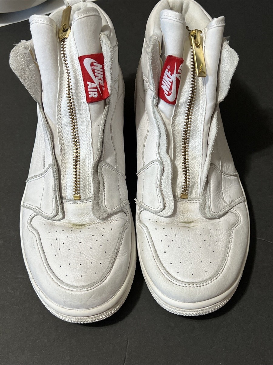 Nike Air Jordan 1 Retro High Zip White Sneakers AQ3742-116 Womens