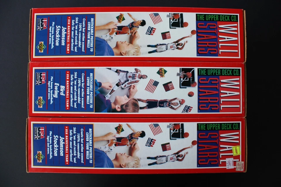 Lote/3 estrellas de pared del equipo de ensueño olímpico de EE. UU. Bird Ewing Magic Johnson Stockton Nuevo en caja Foto 2 de 4