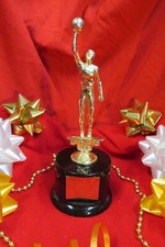 BASKETBALL Metal Figure Trophy Award-M boys, wBrass Plate Black Base FastShip #3