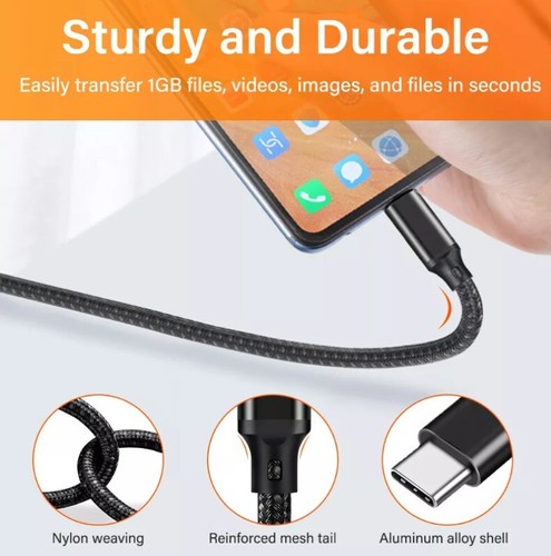 Braided USB Type C to USB-C Cable Charge PD 60W Fast Charger Quick Charging Data - Picture 18 of 24