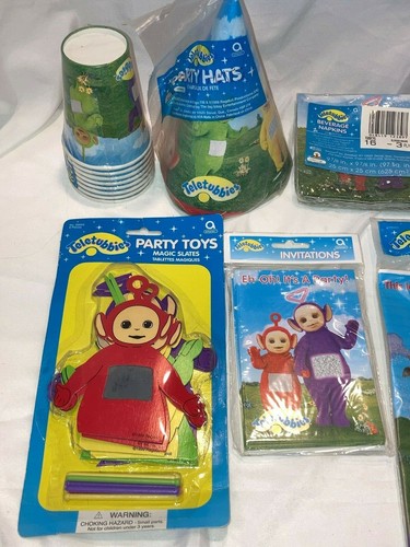 NIP Teletubbies Party Supply Huge Lot - napkins plates hat invites loot bags cup - Picture 3 of 3