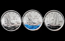 🇨🇦 ​CANADA 2021 SET OF (3) COMMEMORATIVE 10 CENTS UNCIRCULATED FROM MINT ROLL