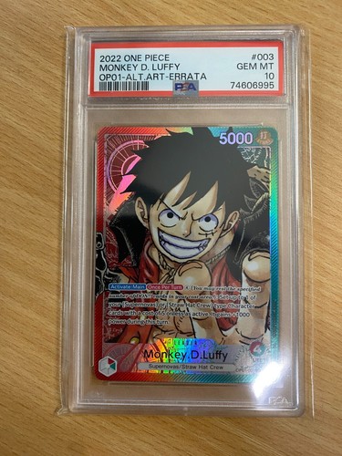 Monkey.D.Ruffy Errata (OP01-003 L) PSA 10 - einteiliges Kartenspiel