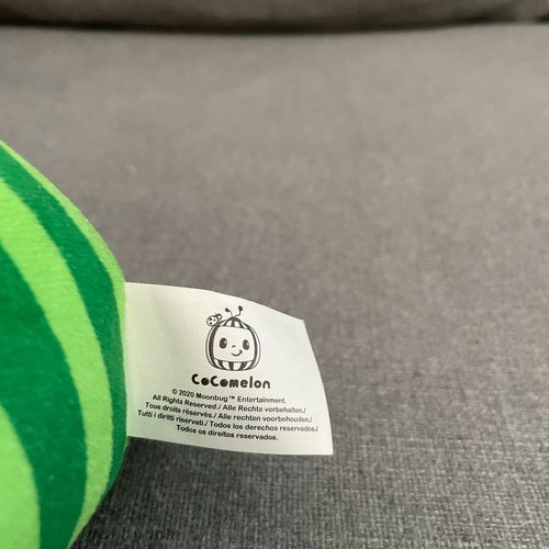 Cocomelon Watermelon with Ladybug 5" Stuffed Plush Green Stripes Smiley Face i - Picture 5 of 6