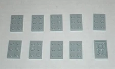 LEGO NEW 2x3 Light Bluish Grey Plate (10x) 4211396 Brick 3021