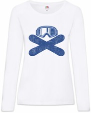 T-shirt donna manica lunga attrezzi snowboard passione amore discesa slalom inverno
