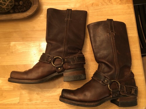 Frye Brown Leather Equestrian Riding Mid Calf Boot