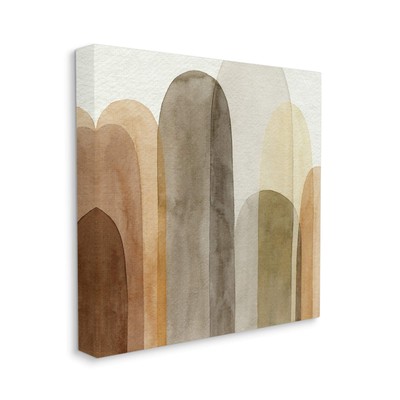 Layered Opaque Ovals Abstract Brown Shapes, Designed by Grace Popp Canvas Wal...