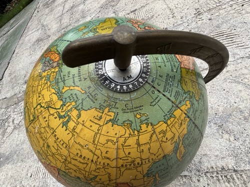 Vintage 1950s Cram's Universal Terrestrial Globe 12" No 3 USA metal base - Picture 18 of 24