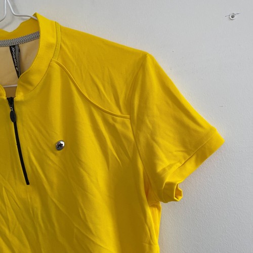 ASSOS Womens Size L Activity Polo Shirt Top Short Sleeve Yellow Cycling NEW - Picture 3 of 12