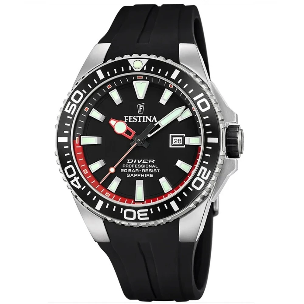 Festina F20330/B - Orologio Cronografo Uomo In Acciaio E Gomma, Vetro Minerale, Impermeabile 10 Bar