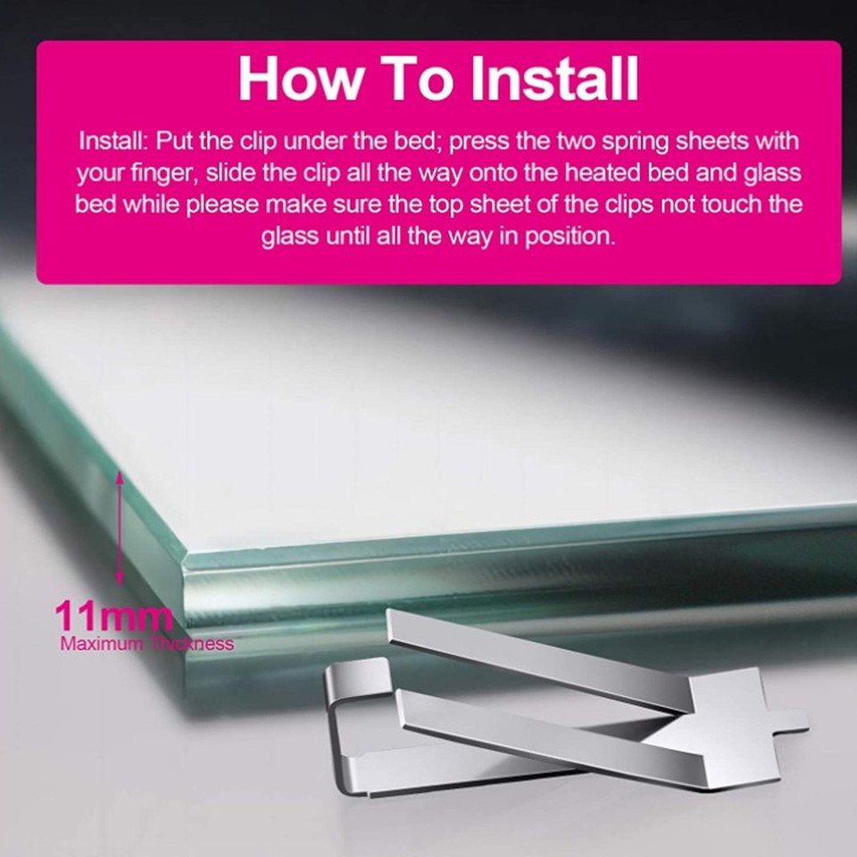 3D Printer Bed Clips Glass Bed Spring Turn Clip 10Pcs Stainless Steel 0