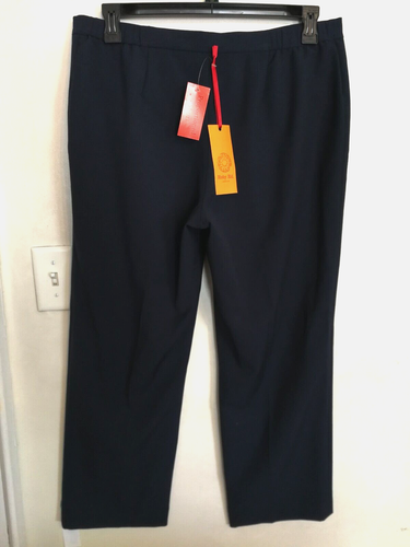 Ruby Rd Womens Pants 14 Navy Blue Stretch Dress Pockets Academia Career Office