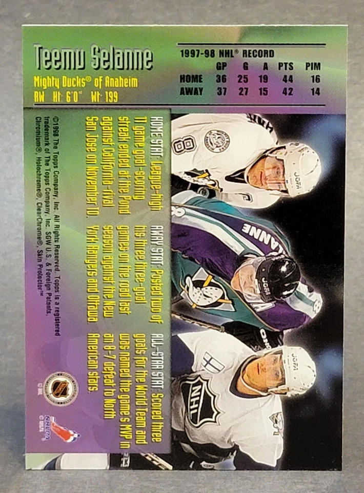 1998-99 Topps Mystery Finest Bronze #M1 Teemu Selanne - Image 2 of 2