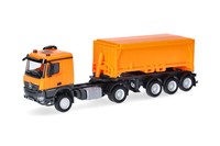 Herpa 1:87 318549 Mercedes-Benz Arocs Classicspace Abraumcontainer-Sattelzug Neu
