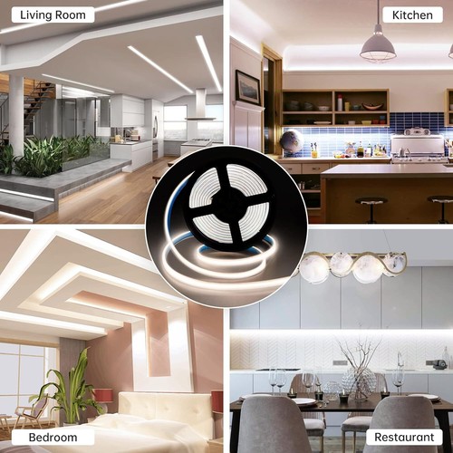 COB LED Strip Lights 24V 384LEDs/m Flexible Tape Rope Lights for Kitchen Cabinet - Picture 55 of 61