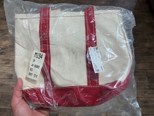 Brand New Sealed in Original Plastic Vintage 1995 LL BEAN BOAT & TOTE Red/White - Picture 1 of 8