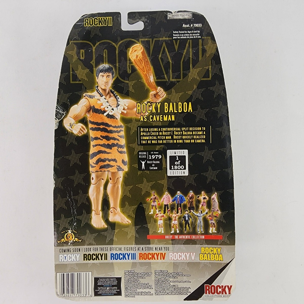 Rocky II Rocky Balboa As Caveman Action Figure Jakks LIMITED