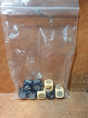 Warhammer Underworlds OOP Würfel. Marmoriert Metalic Schwarz/Knochen