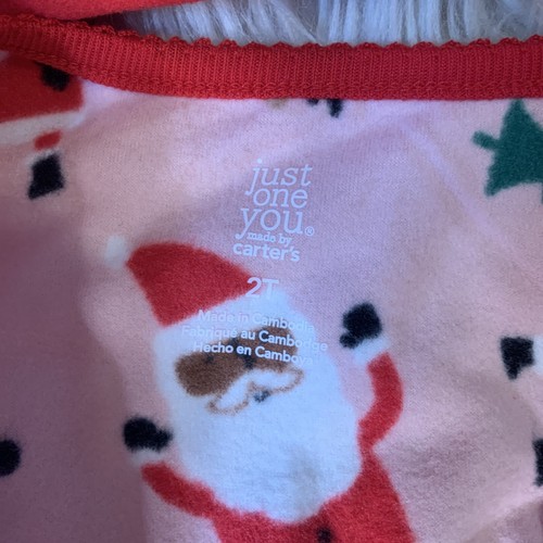 Carter Toddler Girls 2-Pk Unionsuit 2T Footed One-piece PJ Fleece Just One You - Picture 7 of 17