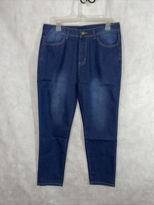 Women Straight Jeans Size XL Blue High Rise