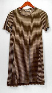 LOGO-by-Lori-Goldstein-Dress-Sz-XS-Striped-Linen-Knit-Dress-Green-A290247