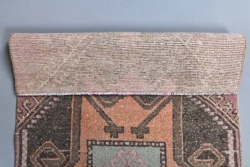 2’4” x 2’7” Ft Turkish Vintage Oushak Rugs, Door Mat Carpet, Handmade Wool Rug - Picture 4 of 5