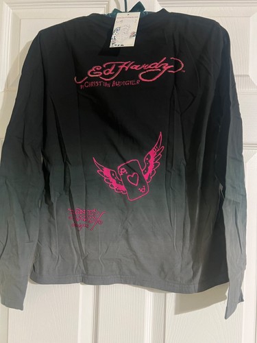 New Ed Hardy Kids Long Sleeves Shirt Pullover Size 12 Youth Wolf Stuntn - Picture 3 of 4