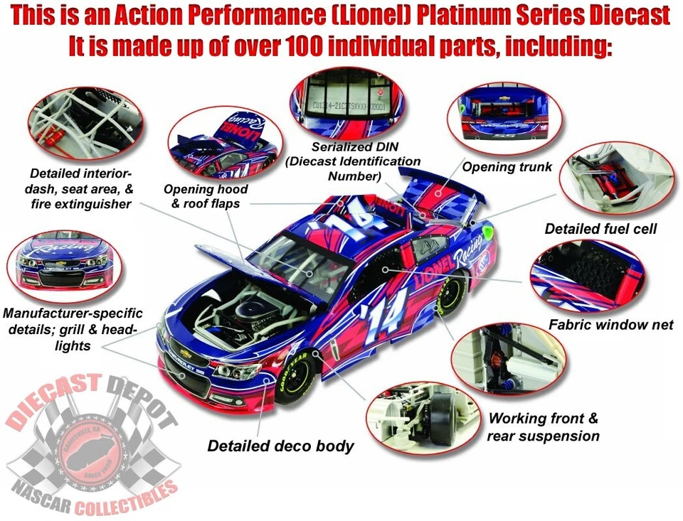 ARIC ALMIROLA 2013 STP ESCALA 1/24 ACCIÓN NASCAR DIECAST Foto 3 de 3