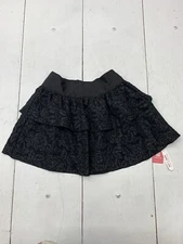 Romwe Womens Black Floral Textured Skirt Size Small