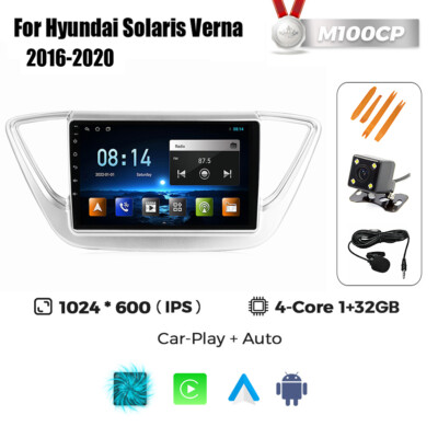 Carplay For Hyundai Solaris Verna 2016-20 Android 13 Car Stereo Radio GPS 1+32G