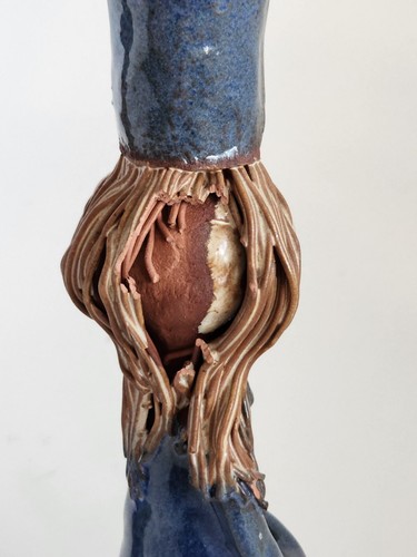 Par de figuras humanas MCM cerámica 6" alto sombreros ropa azul pelo rubio ver descripción - Imagen 9 de 9