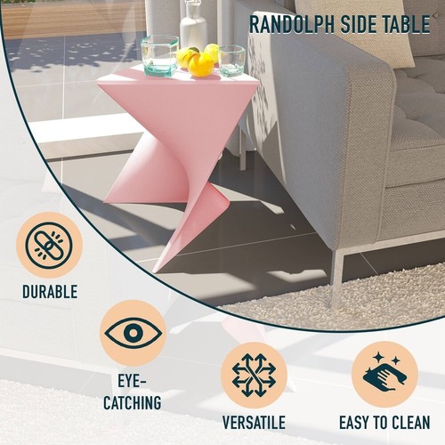 LeisureMod Triangular Side End Table in ABS Plastic Lightweight Accent Table - Picture 44 of 78