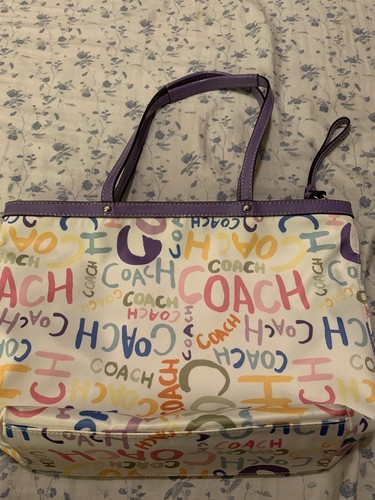 colorful coach tote