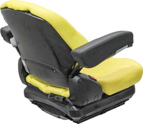 Grammer MSG65/531 Yellow Vinyl Seat -John Deere Mowers and Skid Steers -See Desc - Picture 6 of 10