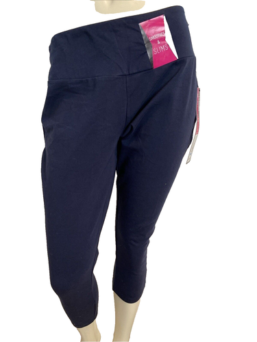 TeezHer Women's Smoothing Leggings Navy Blue XL NWT