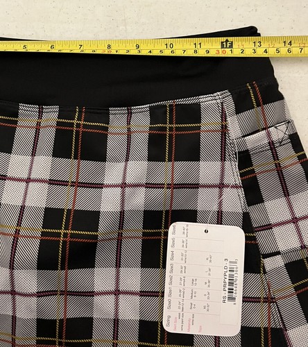 Faldas para correr Skort Talla 3 Falda de tenis elástica Negra Blanca Bolsillos a cuadros 26W Nueva con etiquetas - Imagen 9 de 12